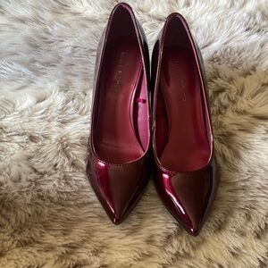 Marc Fisher Burgundy Patent Leather Pointed Toe Heels – Elegant